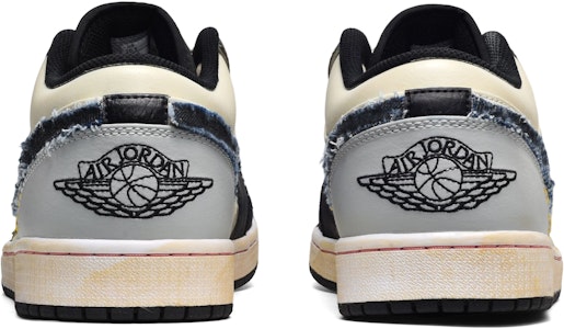 【定制球鞋】Jordan Air Jordan 1 Low 牛仔布 低筒 復古籃球鞋 男款 黑黃灰 Shop 【定制球鞋】Jordan Air Jordan 1 Low 牛仔布 低筒 復古籃球鞋 男款 黑黃灰