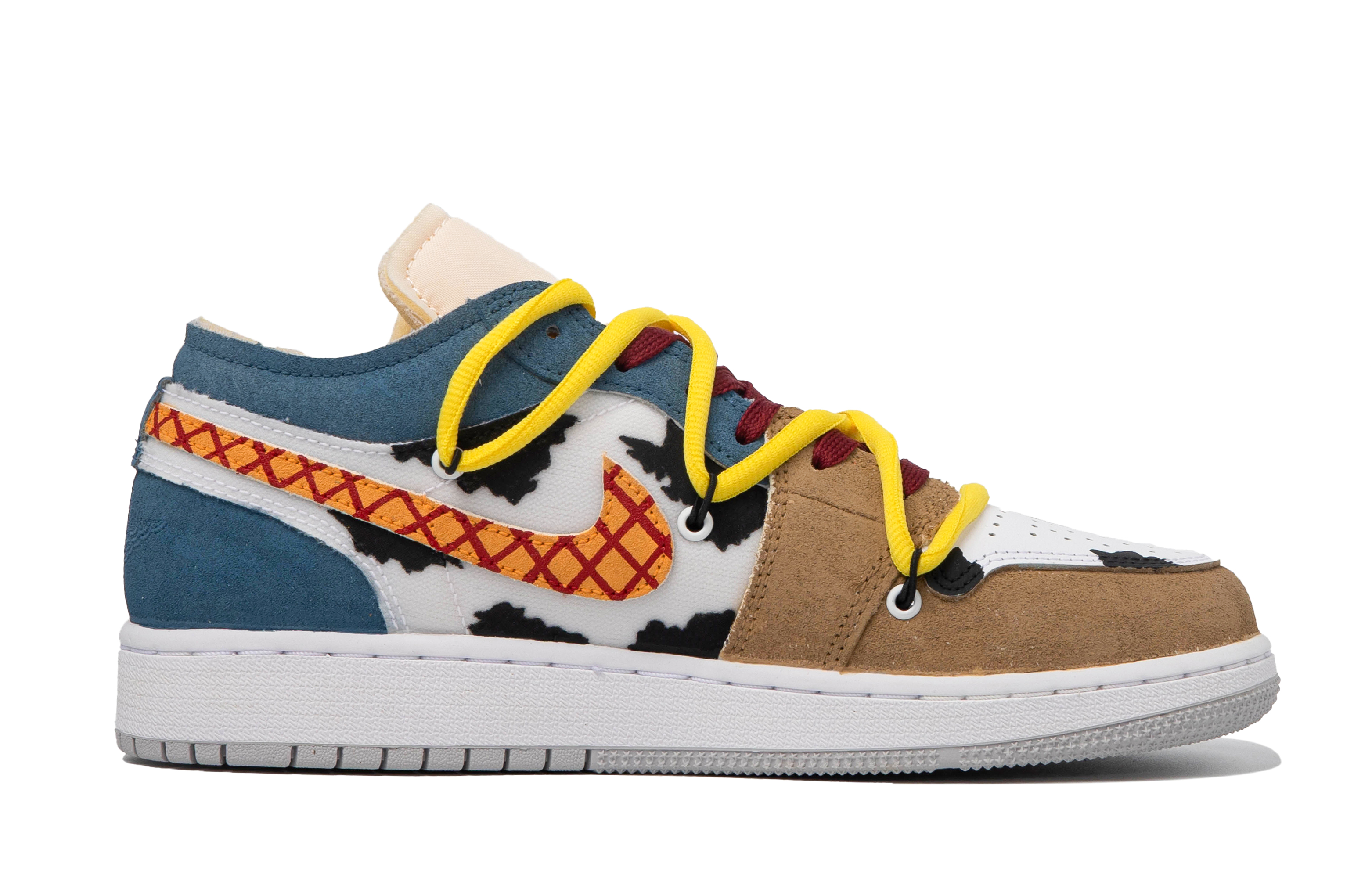 Lookbook [Kasut Tersuai] Air Jordan 1 Low 'Biru Coklat Grafiti' DQ3727-100(TeamM-女款田宿S-BOX)