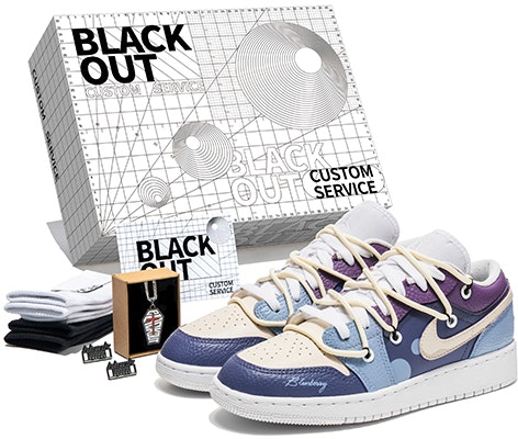【定製球鞋】Jordan Air Jordan 1 Low 塗鴉藝術 解構雙鞋帶 低筒 復古籃球鞋 GS 藍紫 Buy 【定製球鞋】Jordan Air Jordan 1 Low 塗鴉藝術 解構雙鞋帶 低筒 復古籃球鞋 GS 藍紫