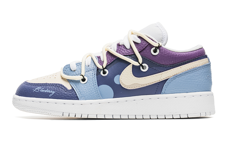 Order [Sepatu Custom] Air Jordan 1 Low 'Blue Purple Graffiti' 553560-130(Team22-涂鸦艺术蓝紫A-BOX)