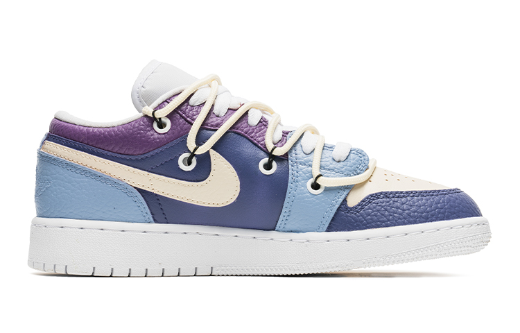 Lookbook [Sepatu Custom] Air Jordan 1 Low 'Blue Purple Graffiti' 553560-130(Team22-涂鸦艺术蓝紫A-BOX)