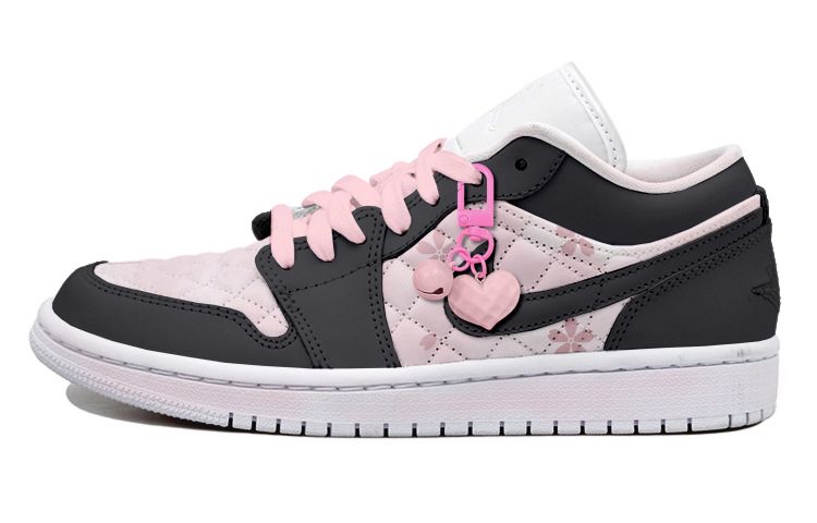 Order [Sepatu Kustom] Air Jordan 1 Low 'Blush Hitam-Pink' DB6480-100(Team拾玖-黑粉樱花S-BOX）
