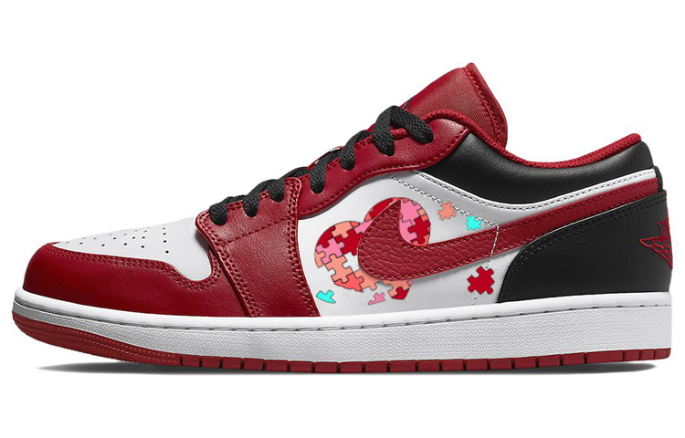 Buy [定制鞋] Air Jordan 1 Low '砖心红-白-黑' 553558-163(Team56-像素爱心)