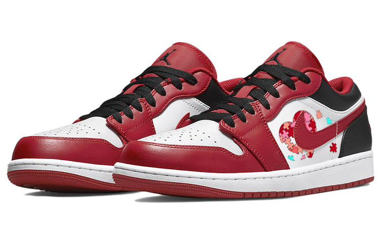 Lookbook [定制鞋] Air Jordan 1 Low '砖心红-白-黑' 553558-163(Team56-像素爱心)