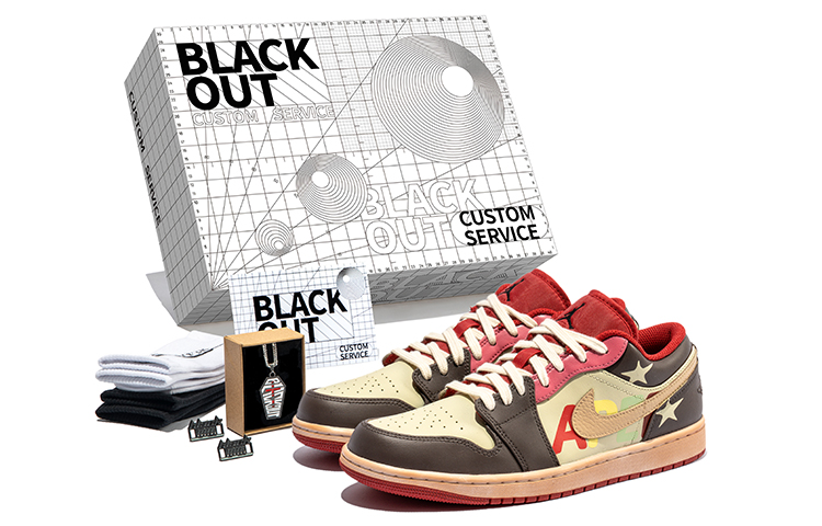 Buy [Sepatu Kustom] Air Jordan 1 Low 'Coklat-Merah Graffiti Bintang' 553558-163(Team22-男五角星棕粉A-BOX)