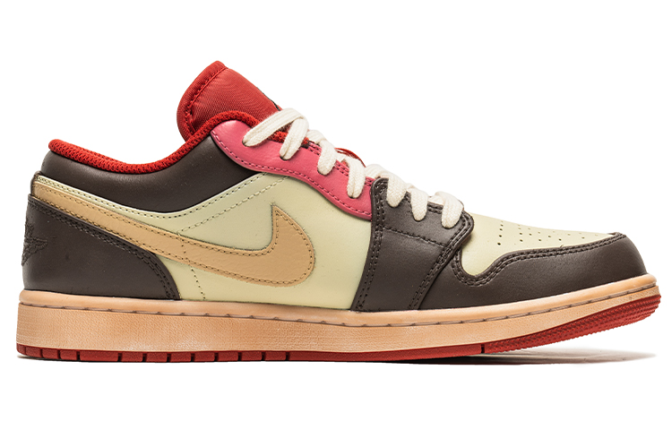 Lookbook [Sepatu Kustom] Air Jordan 1 Low 'Coklat-Merah Graffiti Bintang' 553558-163(Team22-男五角星棕粉A-BOX)
