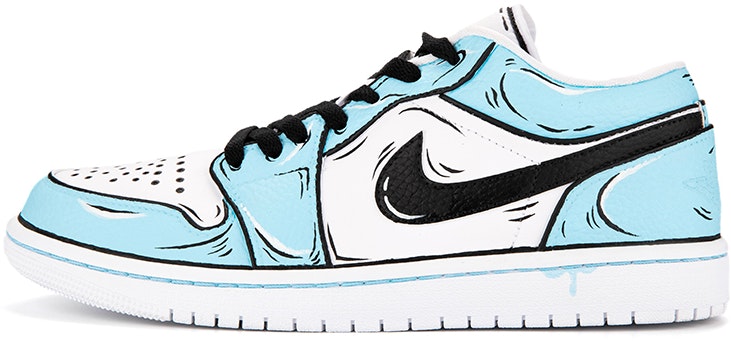 custom-shoes-air-jordan-1-low-cartoon-blue-black-white