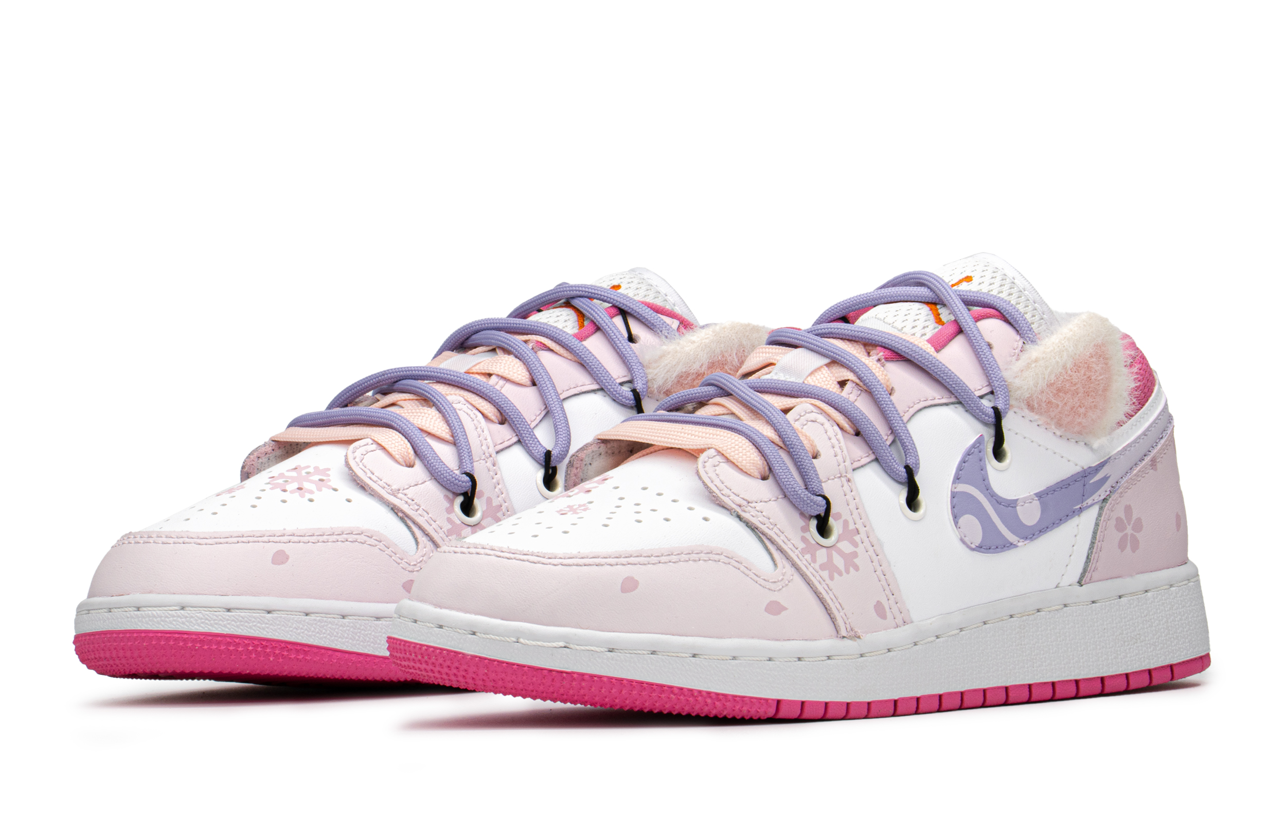 Shop 【客製化球鞋】Jordan Air Jordan 1 Low FZBB 城堡限定 禮盒 粉耳朵 解構 低筒 復古籃球鞋 GS 粉白