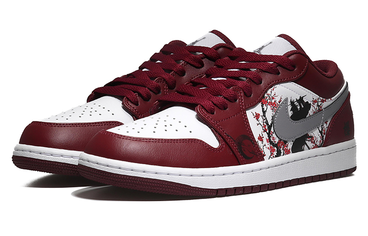 Lookbook エアジョーダン1 LOW 桜侍 (白/赤) 553560-615(Team10-樱花武士-QD)