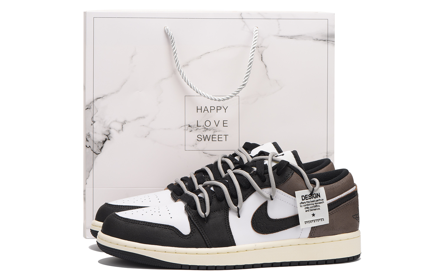 Buy 에어 조던 1 로우 '체스트넛 데콘 포스트잇' 커스텀 DZ4130-201(Team59-男款黑棕三)