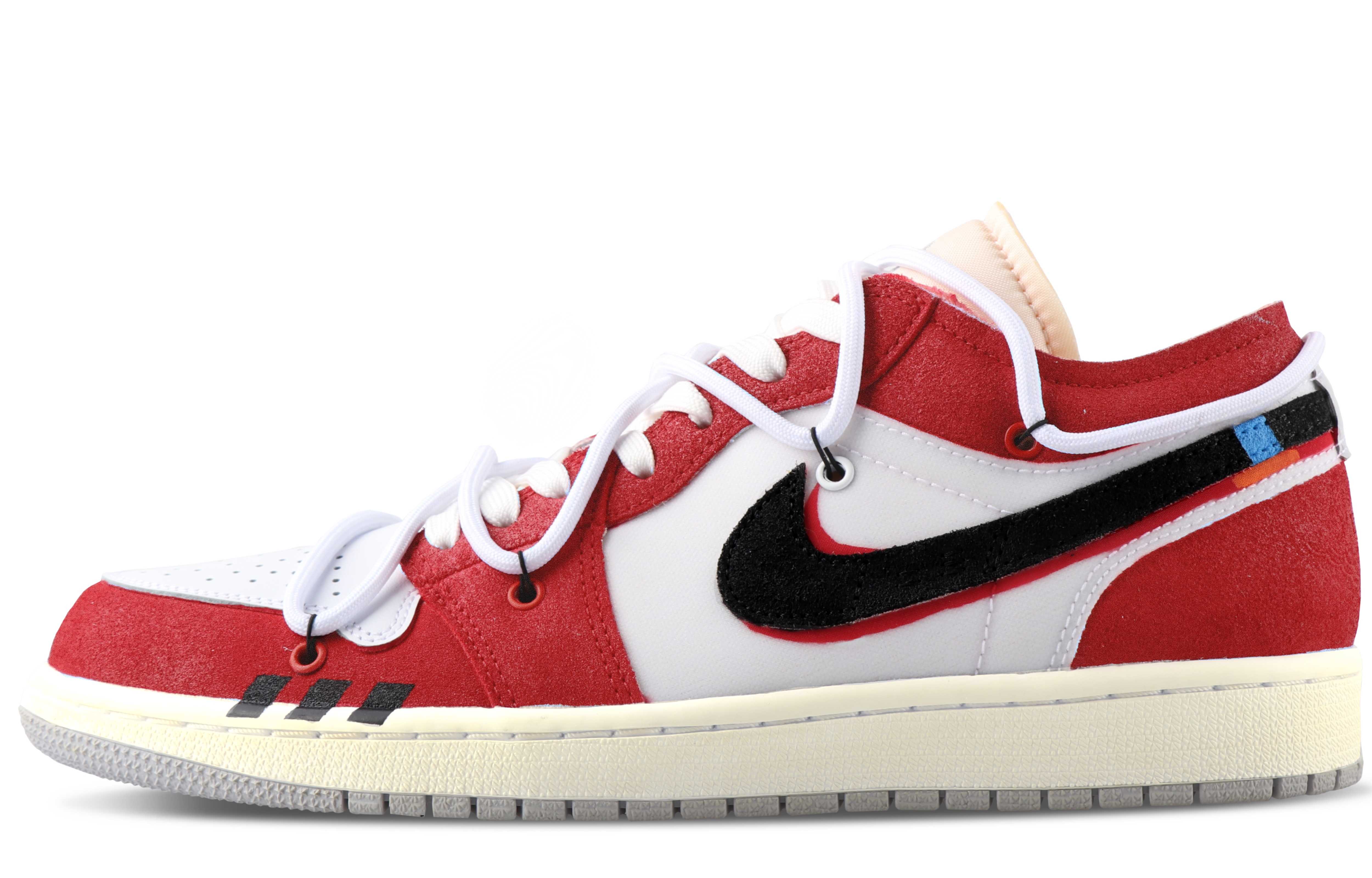 Buy [Custom Shoes] Air Jordan 1 Low 'China Red Vintage Distressed'