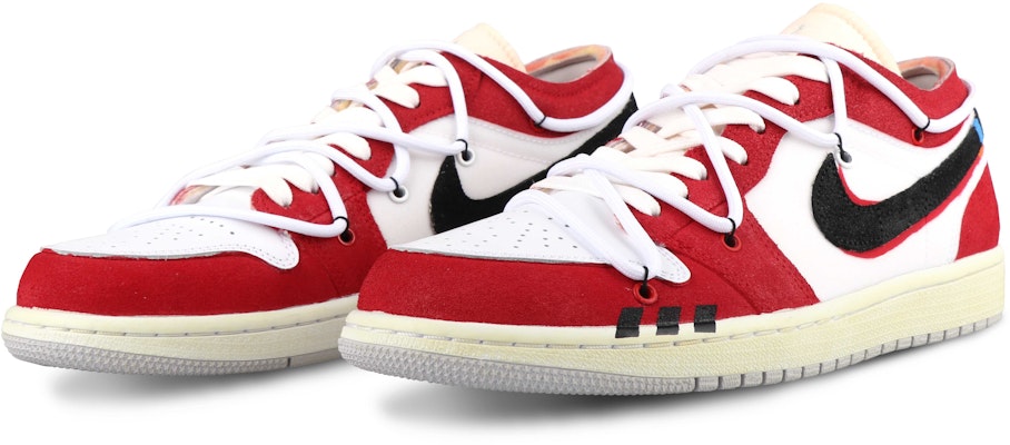 커스텀 에어 조던 1 로우 '중국 레드 빈티지' DN1635-100(TeamSix-男款-影子标签白红黑) Lookbook 커스텀 에어 조던 1 로우 '중국 레드 빈티지' DN1635-100(TeamSix-男款-影子标签白红黑)