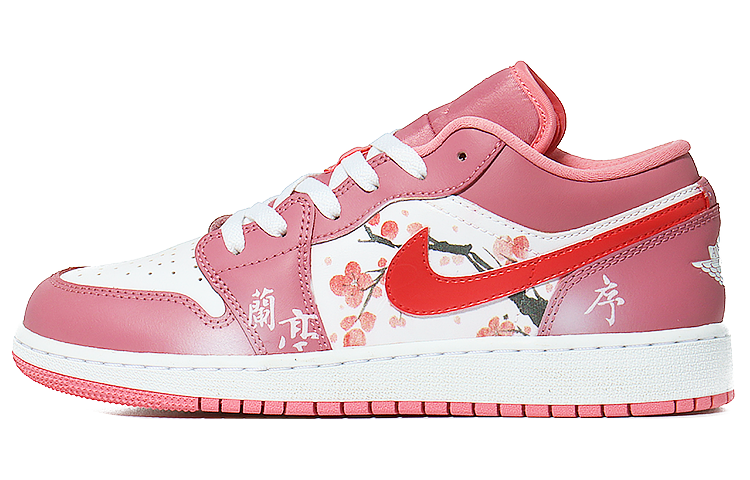 Buy 에어 조던 1 로우 '핑크화이트' (커스텀) 553560-616(Team10--古风书画)