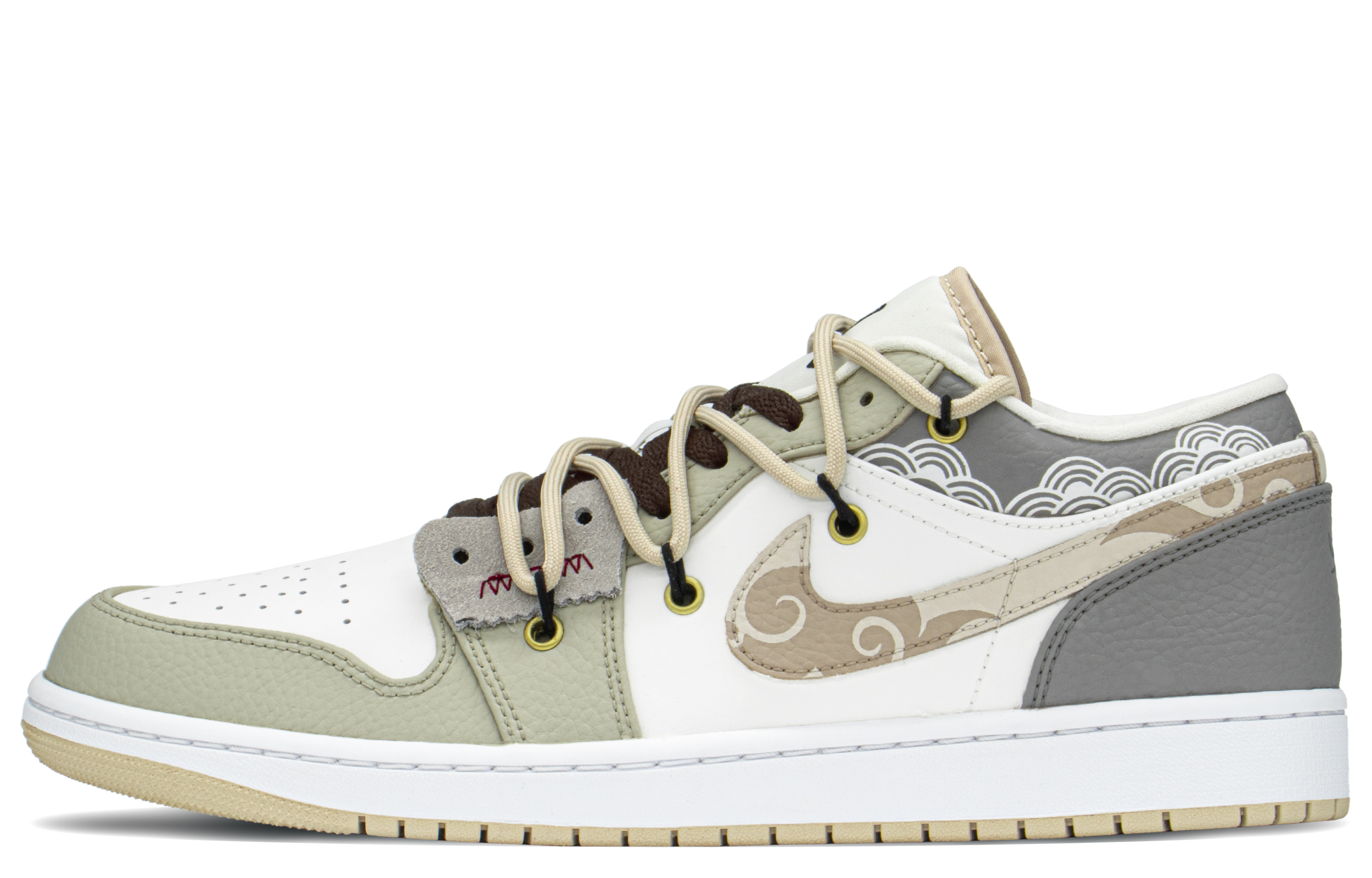 Order 【定制球鞋】Jordan Air Jordan 1 Low CNY 特殊禮盒 國風 雲紋 低幫 復古籃球鞋 男款 棕綠