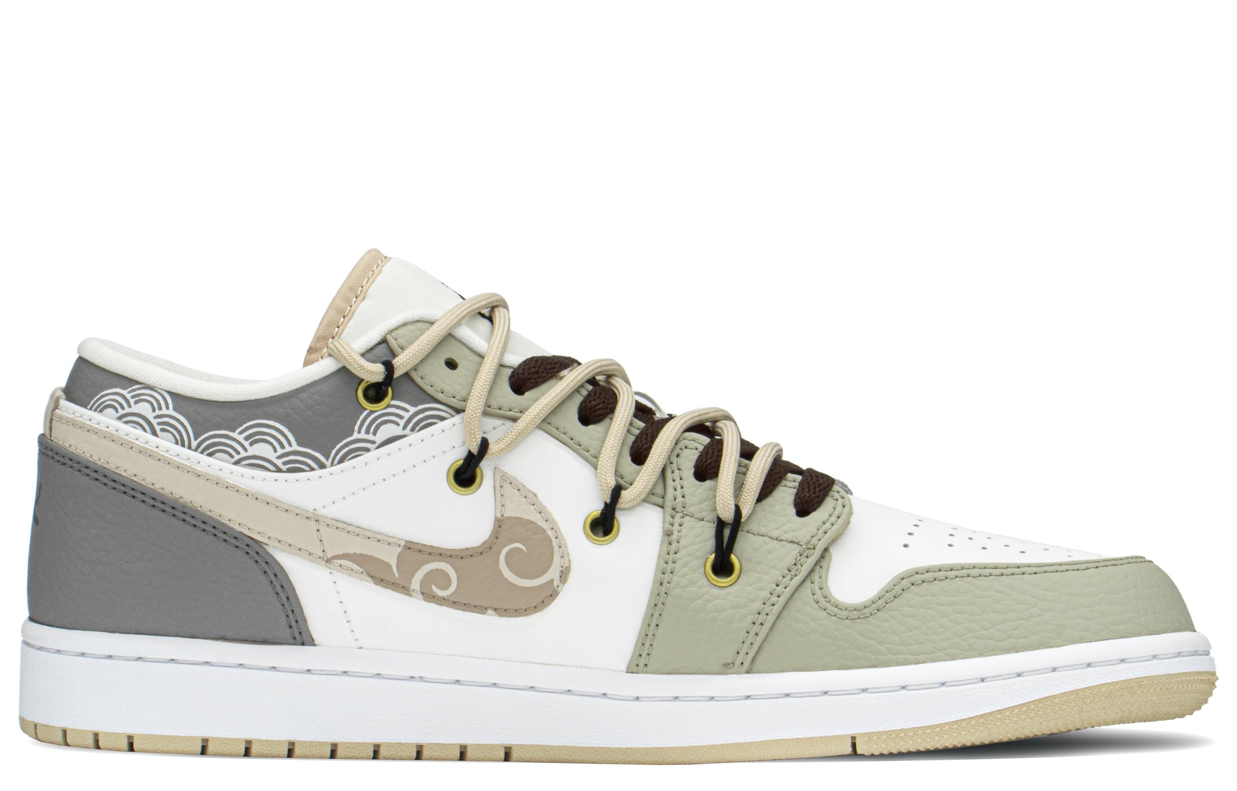 Lookbook 【定制球鞋】Jordan Air Jordan 1 Low CNY 特殊禮盒 國風 雲紋 低幫 復古籃球鞋 男款 棕綠