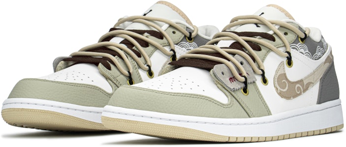 【定制球鞋】Jordan Air Jordan 1 Low CNY 特殊禮盒 國風 雲紋 低幫 復古籃球鞋 男款 棕綠 Shop 【定制球鞋】Jordan Air Jordan 1 Low CNY 特殊禮盒 國風 雲紋 低幫 復古籃球鞋 男款 棕綠