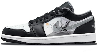 【自訂球鞋】Jordan Air Jordan 1 新中式 國風古色 仙鶴松山 影子耐磨 低筒 復古籃球鞋 男女同款 白黑 Buy 【自訂球鞋】Jordan Air Jordan 1 新中式 國風古色 仙鶴松山 影子耐磨 低筒 復古籃球鞋 男女同款 白黑
