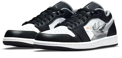 【自訂球鞋】Jordan Air Jordan 1 新中式 國風古色 仙鶴松山 影子耐磨 低筒 復古籃球鞋 男女同款 白黑 Lookbook 【自訂球鞋】Jordan Air Jordan 1 新中式 國風古色 仙鶴松山 影子耐磨 低筒 復古籃球鞋 男女同款 白黑