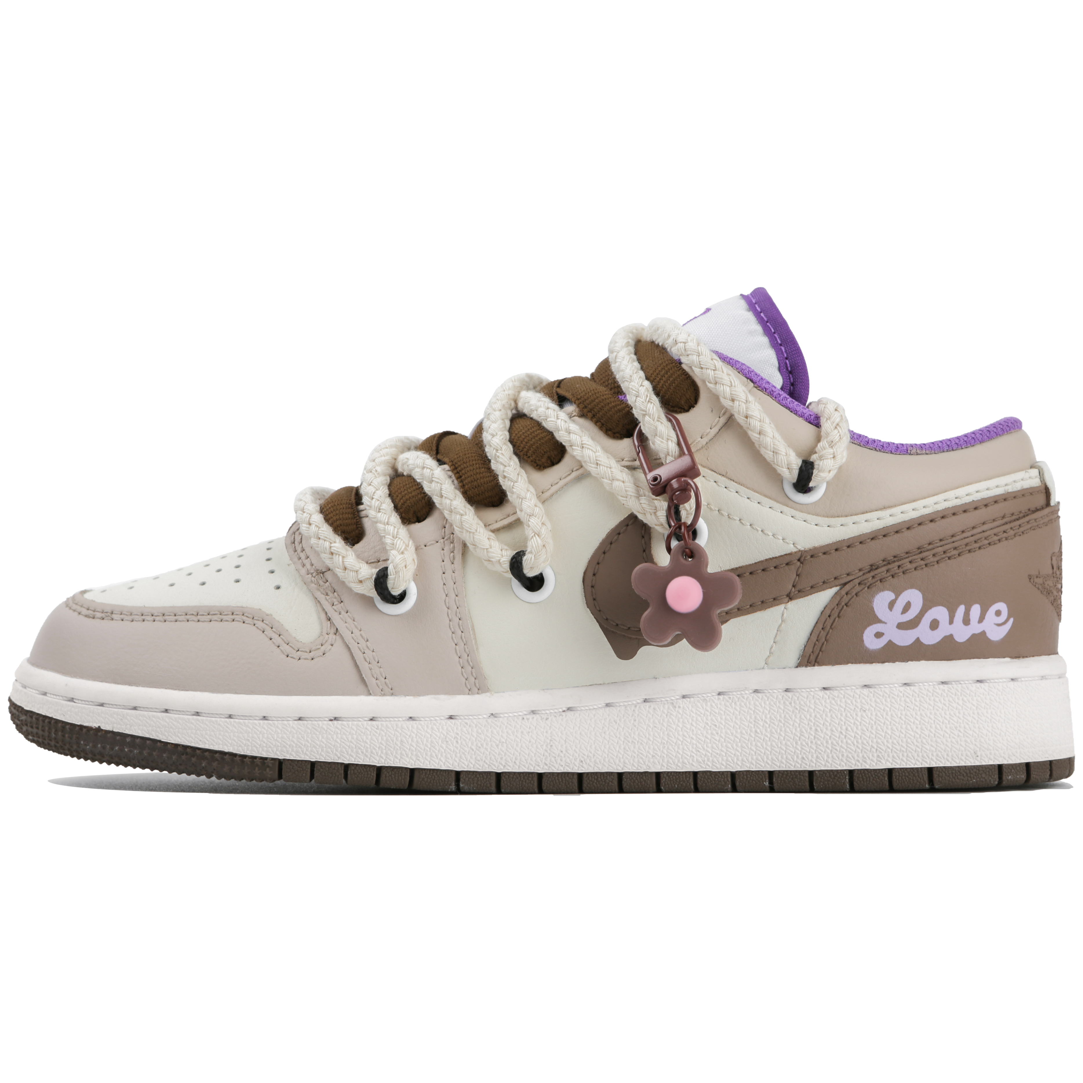Buy [定制鞋] Air Jordan 1 Low '奶茶巧克力' 553560-215(Team4-女款巧克力奶茶)