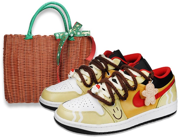 custom-shoes-air-jordan-1-low-christmas-gingerbread