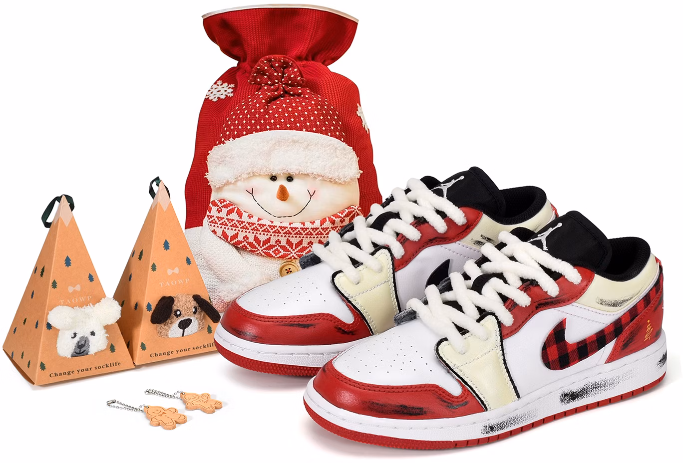 custom-shoes-air-jordan-1-low-christmas-plaid-bred-toe
