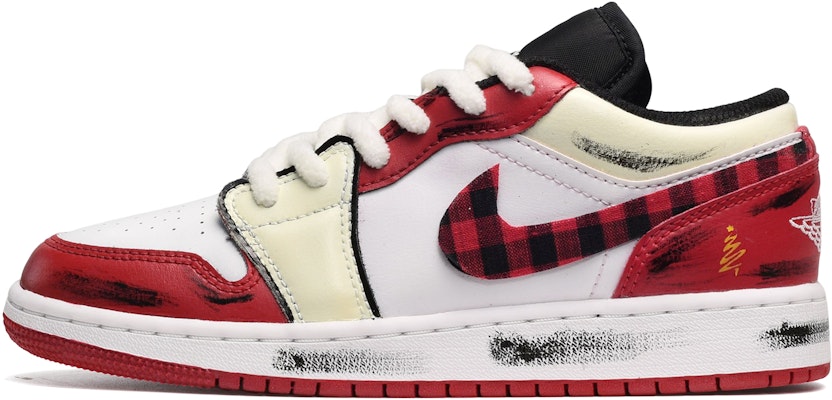 【定制球鞋】 Jordan Air Jordan 1 Low Bred Toe 聖誕節 聖誕格紋 低幫 復古籃球鞋 男款 紅白 Order 【定制球鞋】 Jordan Air Jordan 1 Low Bred Toe 聖誕節 聖誕格紋 低幫 復古籃球鞋 男款 紅白