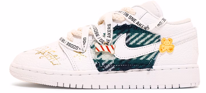 custom-shoes-air-jordan-1-low-christmas-plaid-graffiti