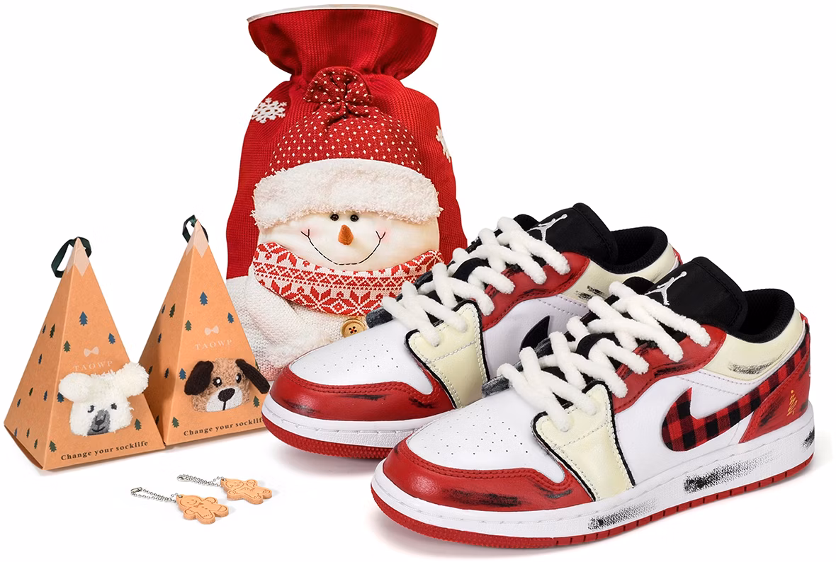 custom-shoes-air-jordan-1-low-christmas-plaid-red-white