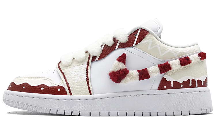 Order [Kasut Custom] Air Jordan 1 Low 'Krismas Shearling Swoosh Snowflake' 553560-130(TeamD-圣诞节主题男女款羊羔绒)
