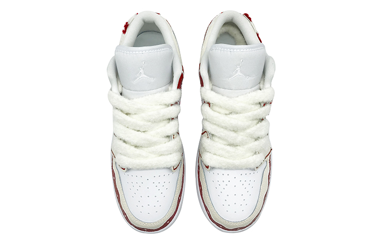 Purchase [Kasut Custom] Air Jordan 1 Low 'Krismas Shearling Swoosh Snowflake' 553560-130(TeamD-圣诞节主题男女款羊羔绒)