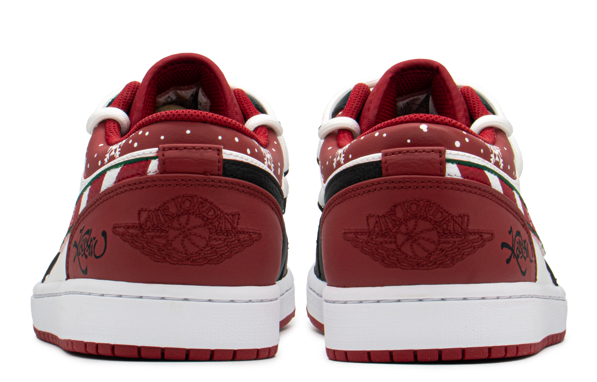 Details for [Kasut Custom] Air Jordan 1 Low 'Christmas Treat - Hitam Merah' 553558-163(TeamA-AJ圣诞棒棒糖S-BOX)