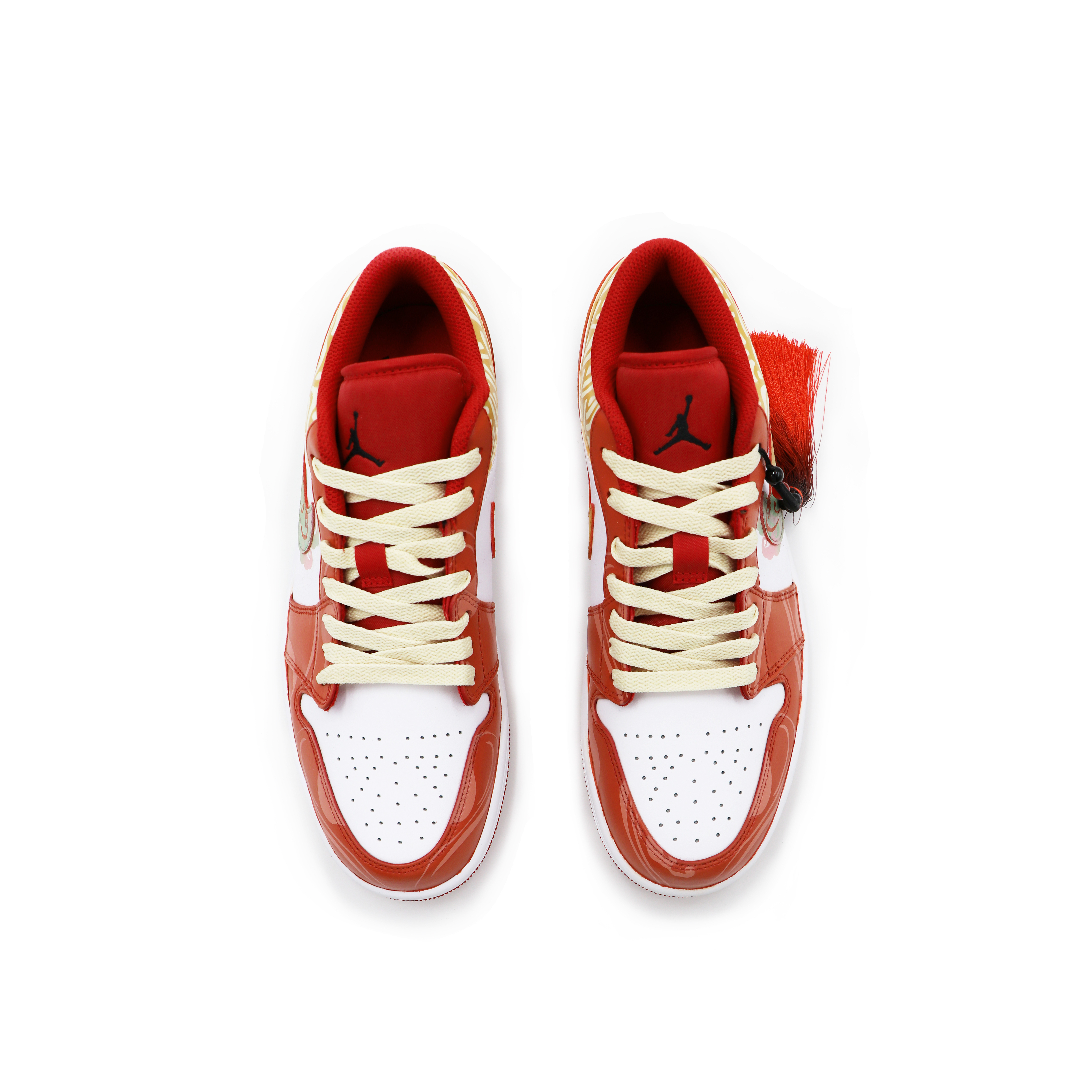 Shop 【定制球鞋】 Jordan Air Jordan 1 Low 蒸汽木偶 農曆新年兔年限定 癸卯錦鯉 復古籃球鞋 GS 白紅