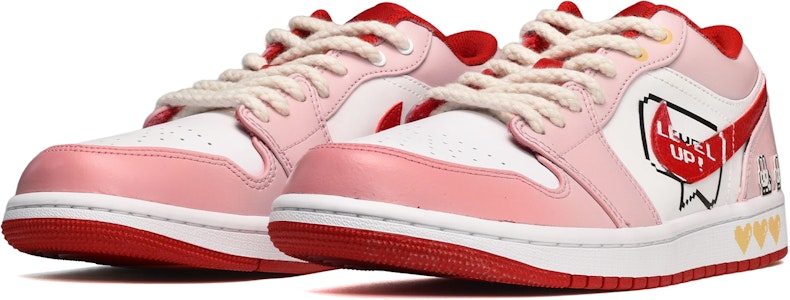 【定制球鞋】Jordan Air Jordan 1 Low CNY兔年限定 卡斯製造 像素字母可愛兔子 低幫 復古籃球鞋 男款 粉紅白 Lookbook 【定制球鞋】Jordan Air Jordan 1 Low CNY兔年限定 卡斯製造 像素字母可愛兔子 低幫 復古籃球鞋 男款 粉紅白