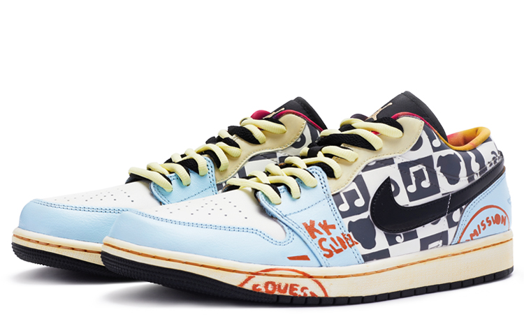 Lookbook [定制鞋款] Air Jordan 1 Low '音乐会黑黄蓝' DQ8422-001(TeamR-男款演唱会黑黄蓝)