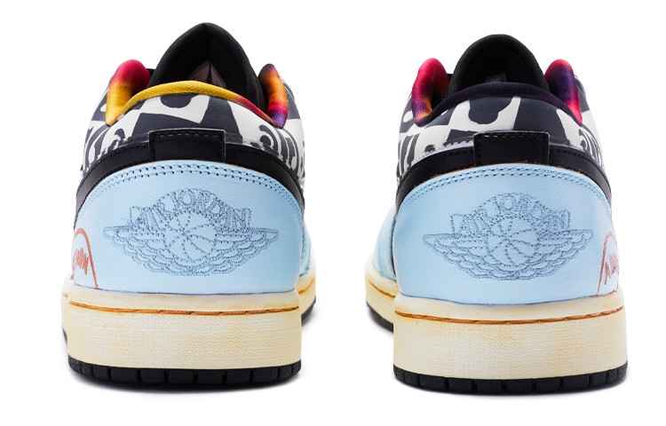 Shop [定制鞋款] Air Jordan 1 Low '音乐会黑黄蓝' DQ8422-001(TeamR-男款演唱会黑黄蓝)