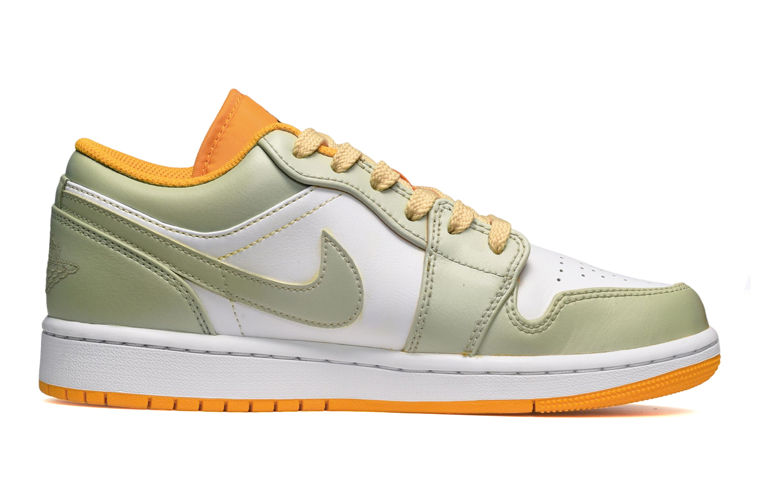 Order [Kasut Tersuai] Air Jordan 1 Low 'Lukisan Tangan Custom Daisy Kuning-Putih-Hijau' 553560-701(TeamE-女款手绘雏菊黄白绿)