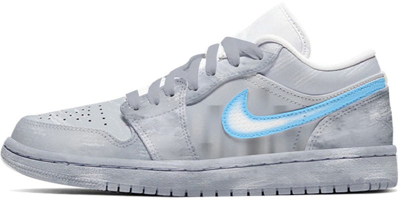 【定制球鞋】 Jordan Air Jordan 1 Low 噴繪 低幫 復古籃球鞋 男款 灰藍 Buy 【定制球鞋】 Jordan Air Jordan 1 Low 噴繪 低幫 復古籃球鞋 男款 灰藍