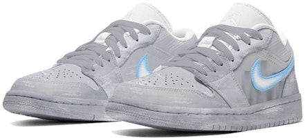 커스텀 에어 조던 1 로우 '회색 파랑 스프레이' 553558-112(TeamE-男款雾霾灰喷绘灰蓝) Lookbook 커스텀 에어 조던 1 로우 '회색 파랑 스프레이' 553558-112(TeamE-男款雾霾灰喷绘灰蓝)