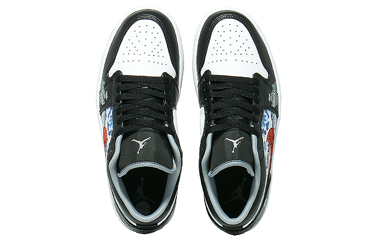 Shop 【訂製球鞋】Jordan Air Jordan 1 Low 網路實境青花磚 東方奇幻 耐磨 低筒 復古籃球鞋 男女款 黑白