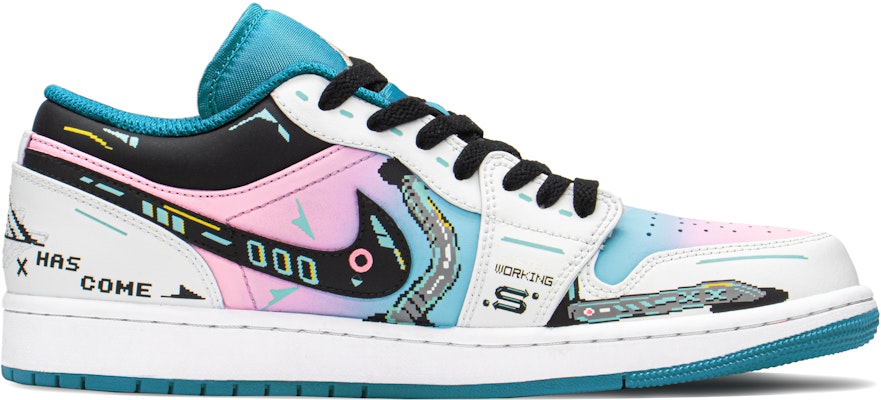【訂製球鞋】Jordan Air Jordan 1 FZBB 賽博龐克 機能風主題 棉花糖漸變 耐磨 低筒 復古籃球鞋 男款 藍粉 Order 【訂製球鞋】Jordan Air Jordan 1 FZBB 賽博龐克 機能風主題 棉花糖漸變 耐磨 低筒 復古籃球鞋 男款 藍粉