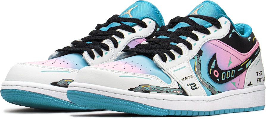 【訂製球鞋】Jordan Air Jordan 1 FZBB 賽博龐克 機能風主題 棉花糖漸變 耐磨 低筒 復古籃球鞋 男款 藍粉 Lookbook 【訂製球鞋】Jordan Air Jordan 1 FZBB 賽博龐克 機能風主題 棉花糖漸變 耐磨 低筒 復古籃球鞋 男款 藍粉