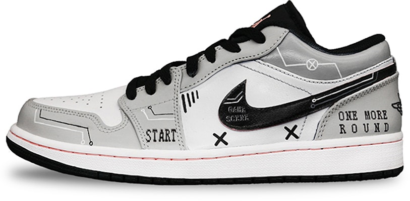 カスタムシューズ: エアジョーダン1ロー 'サイバーパンク ピクセル ブラック ホワイト グレー' 553558-062(Team7-男款黑白像素黑白灰) Buy カスタムシューズ: エアジョーダン1ロー 'サイバーパンク ピクセル ブラック ホワイト グレー' 553558-062(Team7-男款黑白像素黑白灰)