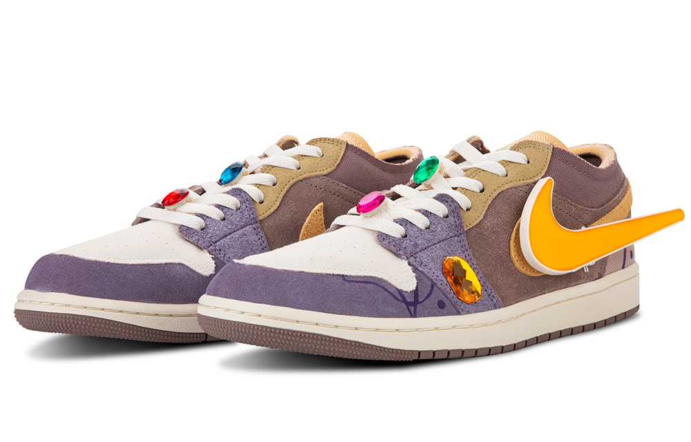 Lookbook [定制鞋] Air Jordan 1 Low '赛博朋克科幻紫褐色' DN1635-200(TeamF-科幻钻石)