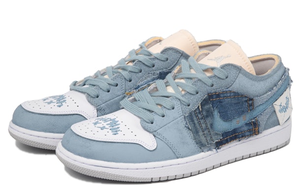 커스텀 에어 조던 1 로우 '다빈치 블루-화이트' DN1635-100(TeamM-男款烙印S-BOX) Lookbook 커스텀 에어 조던 1 로우 '다빈치 블루-화이트' DN1635-100(TeamM-男款烙印S-BOX)