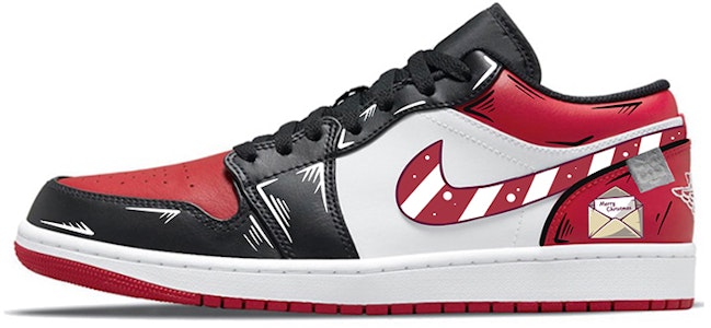 【訂製球鞋】Air Jordan 1 Low "Bred Toe" 達芬奇訂製 聖誕夜 二次元 塗鴉 糖果 情侶 黑紅腳趾 低幫籃球鞋 男女同款 黑紅 Buy 【訂製球鞋】Air Jordan 1 Low "Bred Toe" 達芬奇訂製 聖誕夜 二次元 塗鴉 糖果 情侶 黑紅腳趾 低幫籃球鞋 男女同款 黑紅