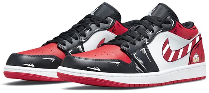 【訂製球鞋】Air Jordan 1 Low "Bred Toe" 達芬奇訂製 聖誕夜 二次元 塗鴉 糖果 情侶 黑紅腳趾 低幫籃球鞋 男女同款 黑紅 Lookbook 【訂製球鞋】Air Jordan 1 Low "Bred Toe" 達芬奇訂製 聖誕夜 二次元 塗鴉 糖果 情侶 黑紅腳趾 低幫籃球鞋 男女同款 黑紅