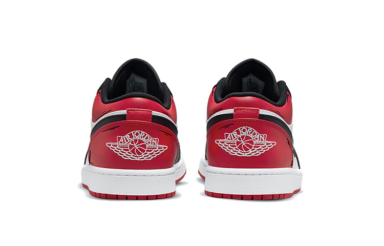 Shop 【訂製球鞋】Air Jordan 1 Low "Bred Toe" 達芬奇訂製 聖誕夜 二次元 塗鴉 糖果 情侶 黑紅腳趾 低幫籃球鞋 男女同款 黑紅