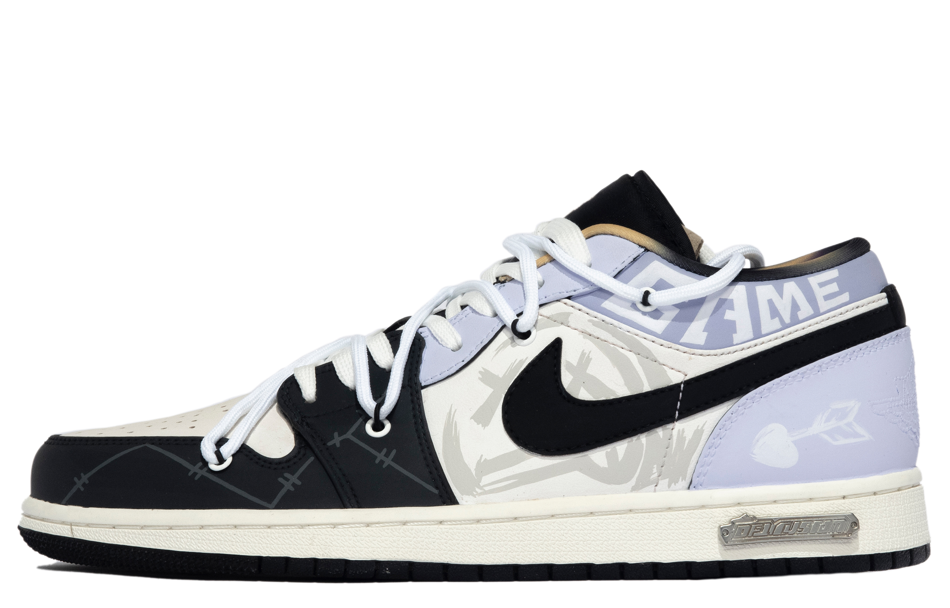 Order [Kasut Custom] Air Jordan 1 Low 'Da Vinci Custom' DQ8422-001(TeamM-男款PAMANS-BOX)