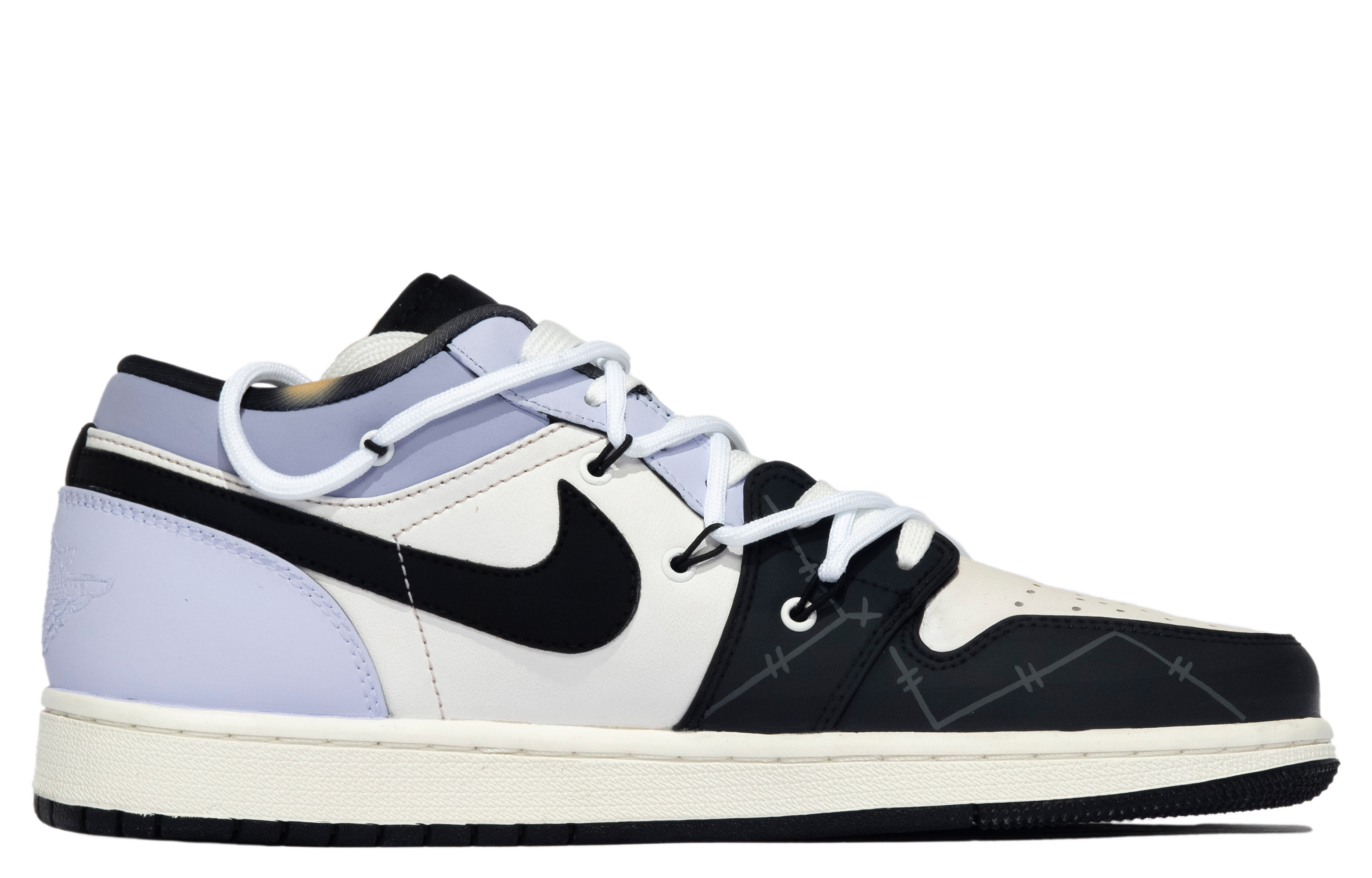 Lookbook [Kasut Custom] Air Jordan 1 Low 'Da Vinci Custom' DQ8422-001(TeamM-男款PAMANS-BOX)