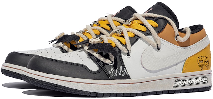 커스텀 에어 조던 1 로우 '다빈치 그라피티' (흰/노/검) 553558-062(TeamM-男款小恶魔stars) Lookbook 커스텀 에어 조던 1 로우 '다빈치 그라피티' (흰/노/검) 553558-062(TeamM-男款小恶魔stars)